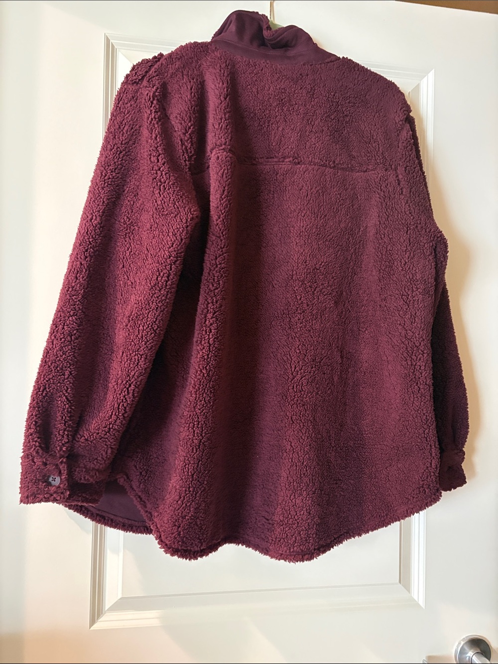 Belle by Kim Gravel Plush Teddy Jacket in Deep Wine - Picture 3 of 4
